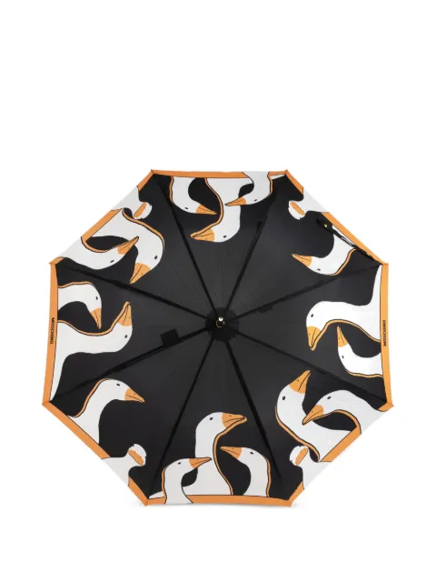 Moschino goose-print curved-handle umbrella Black 903763AUTOA