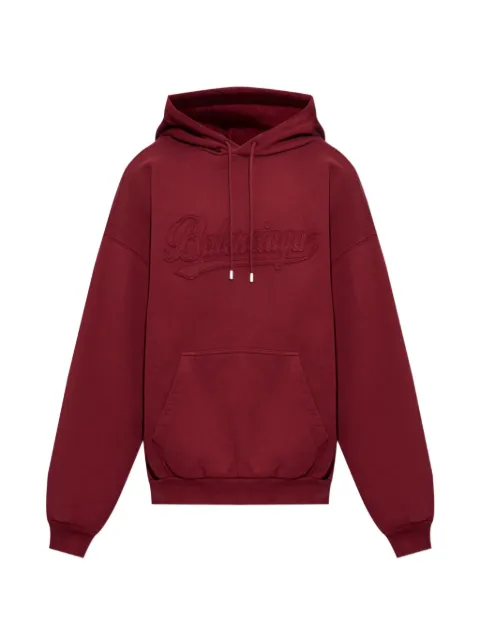 Balenciaga logo-embroidered hoodie Red A0017OTUVR5