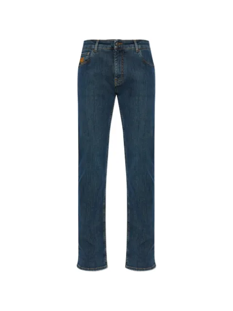 ETRO embroidered-logo straight-leg jeans Blue MRNB0004AD113