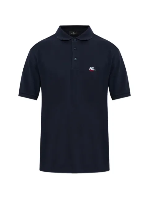 ETRO logo-embroidered polo shirt Blue MRMD0005AU13I