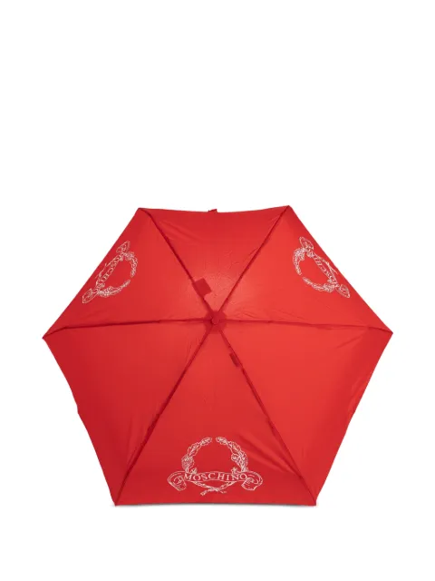 Moschino logo-print folding umbrella Red 8981SUPERMINIC