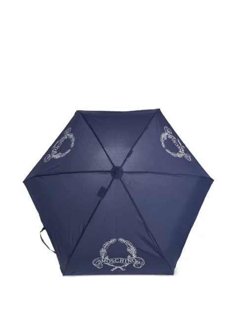 Moschino logo-print folding umbrella Blue 8981SUPERMINIF