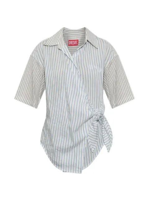Diesel C DELPHOS SS striped tie-fastening shirt White A232920KNCE