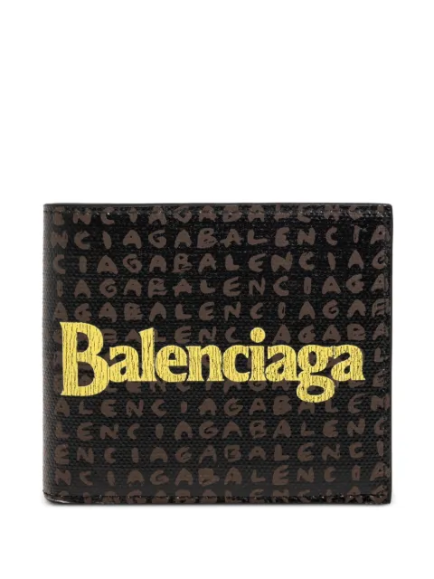 Balenciaga logo-print bi-fold wallet Black A0010J2ACQ1