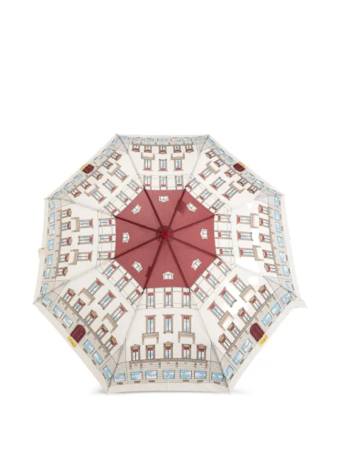 Moschino building-print folding umbrella Neutrals 9177OPENCLOSEA
