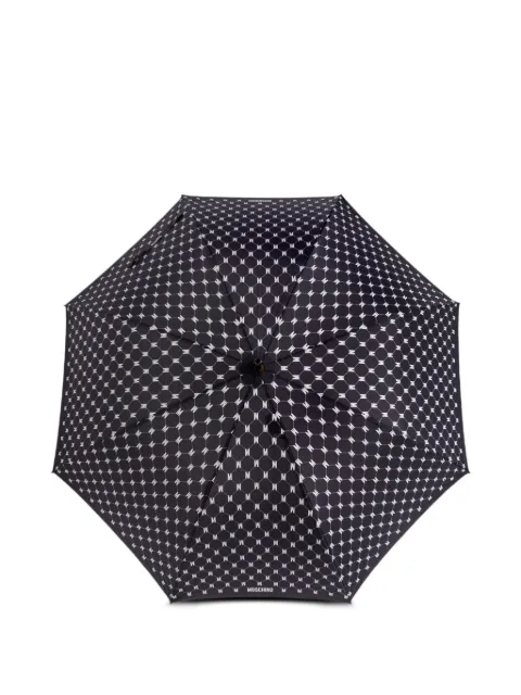 Moschino monogram-print curved-handle umbrella Blue 850067AUTOF