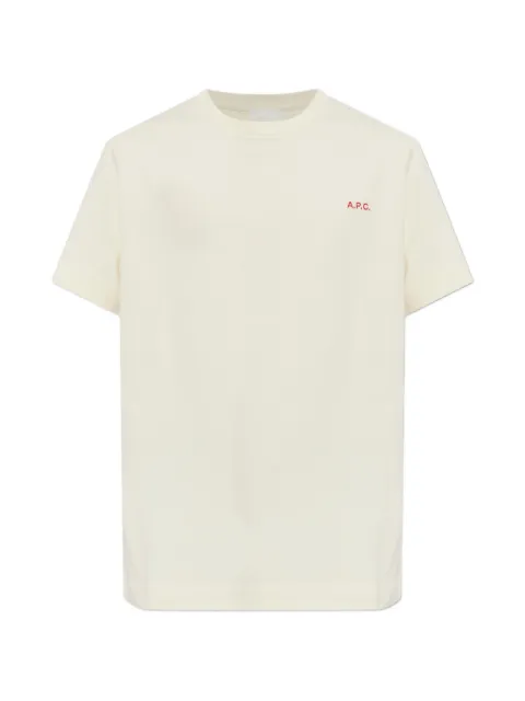 A.P.C. Oliver logo-embroidered T-shirt Neutrals COHPIH26597