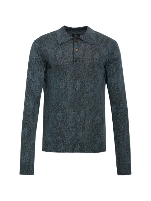 ETRO paisley-print polo shirt Blue MRKN0014AK17J