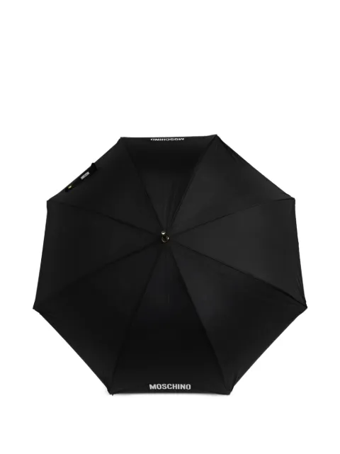 Moschino logo-print curved-handle umbrella Blue 9300D63AUTOA