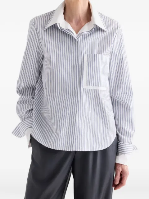 TWP double-layer striped shirt White 556034W898