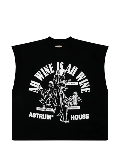 astrum AH Wine graphic-print tank top Black AHSS26TE08