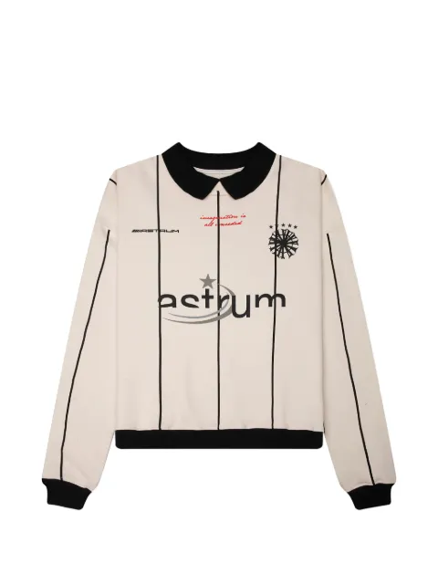 astrum Imagination pinstriped polo sweatshirt Neutrals AHSS26CN04