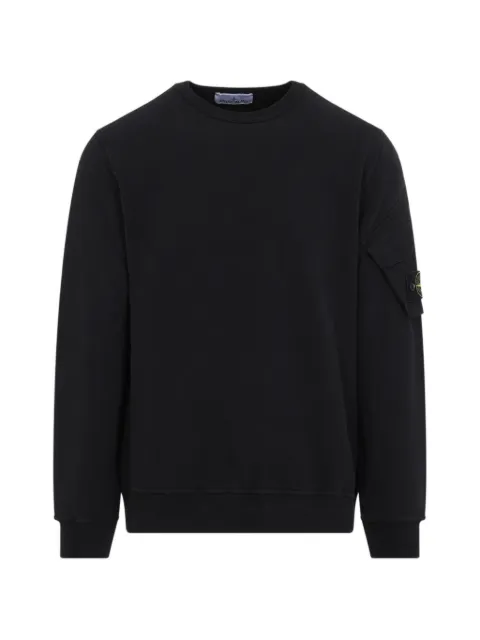 Stone Island logo-patch pocket sweatshirt Black L2S156100015S0A20