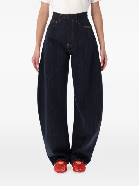 Alaïa contrast-stitch wide-leg jeans Blue AA9P0176T672C
