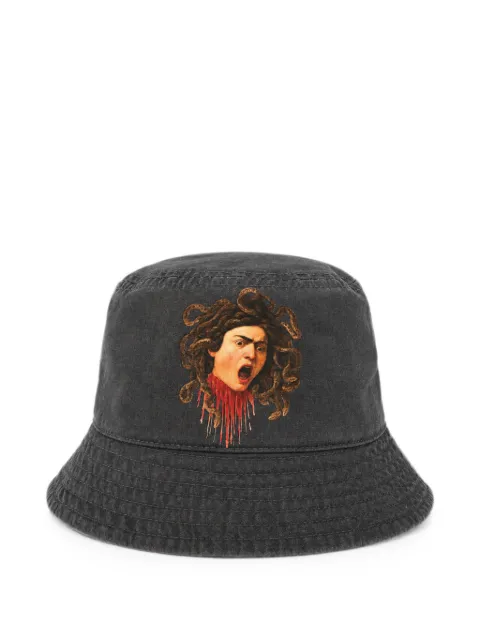 Melt graphic-print cotton bucket hat Black MSBUC5407