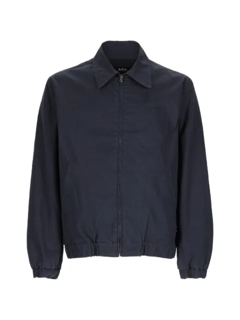 A.P.C. logo-embroidered zip-up jacket Blue COHTGH32077IAK
