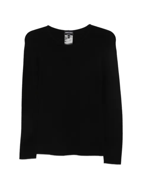 Giorgio Armani fine-knit round-neck sweater Black 8NAM31AM05Z