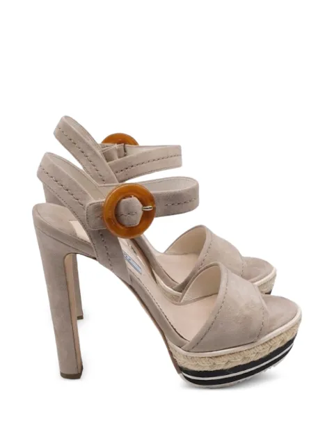 Prada Pre-Owned buckled ankle strap platform sandals Neutrals GILTPUUSSH757930W