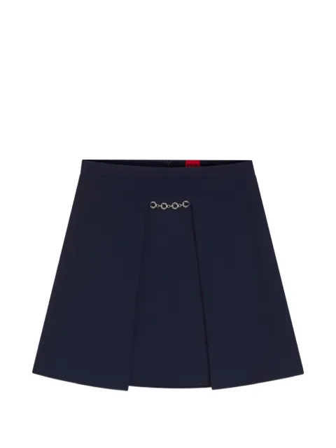 HUGO chain-detail pleated mini skirt Blue 50564125