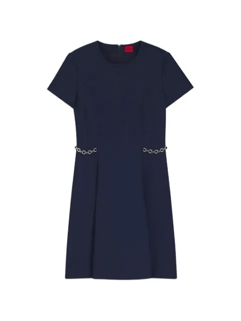 HUGO chain-detail short-sleeve mini dress Blue 50564798