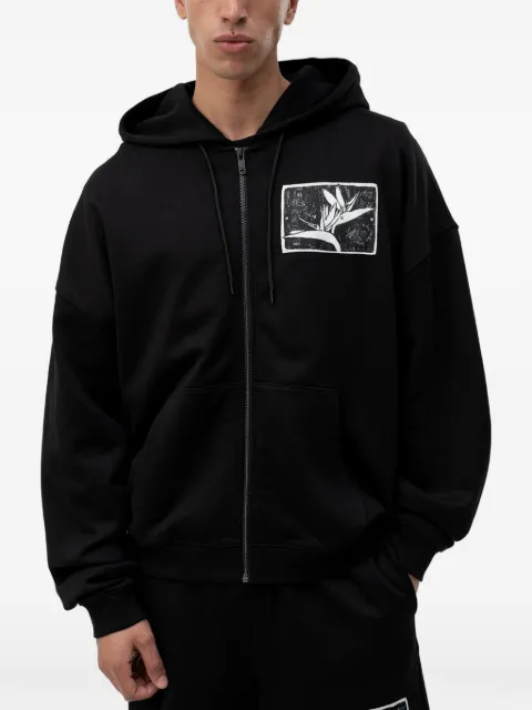 HUGO graphic-print zip-up hoodie Black 50563450