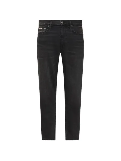 Calvin Klein logo-patch straight-leg jeans Black LV04RF947GXB0