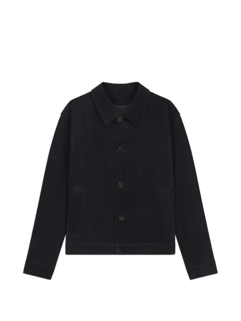 HUGO Ligor suede jacket with stitched breast-pocket detail Blue 50564061