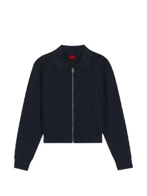 HUGO Dadrid zippered sweatshirt with stacked-logo puller Blue 50563134