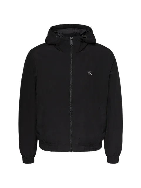 Calvin Klein Jeans logo-embroidered hooded jacket Black LV04RG501GUB1