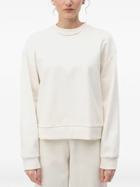 HUGO raw-edge crew-neck sweater Neutrals 50566506