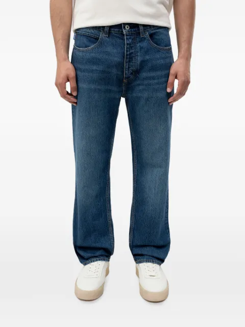 HUGO logo-patch straight-leg jeans Blue 50563420