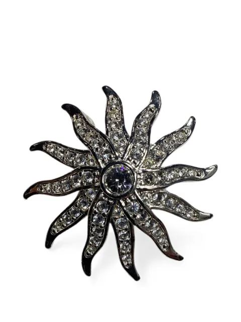 Swarovski Vintage Crystal Sunburst brooch Silver GILTPUUSJE762874W