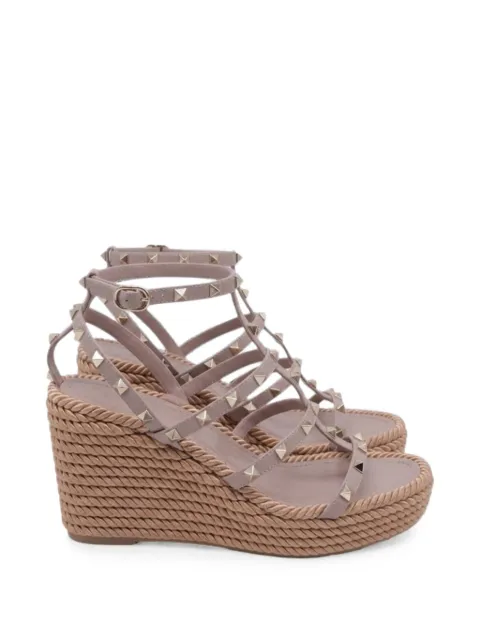 Valentino Garavani Pre-Owned Rockstud Torchon espadrille wedge sandals Neutrals GILTPUUSSH743203W