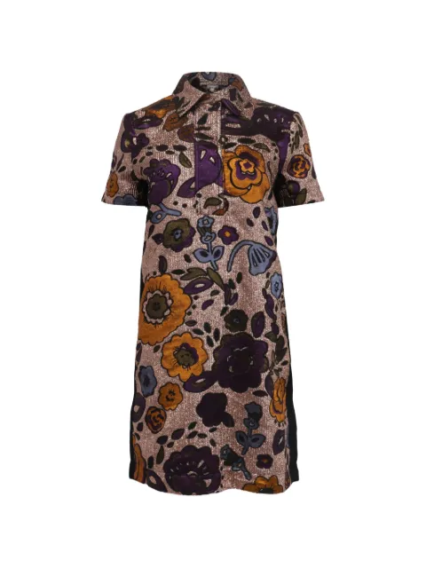 Burberry Pre-Owned floral jacquard shirt dress Neutrals GILTPUUSCL760223W