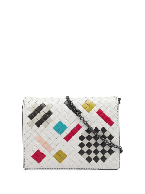 Bottega Veneta Pre-Owned 2012-2026 Nappa Intrecciato Abstract Wallet On Chain crossbody bag White OUAOGNAJEGCGJ4HN