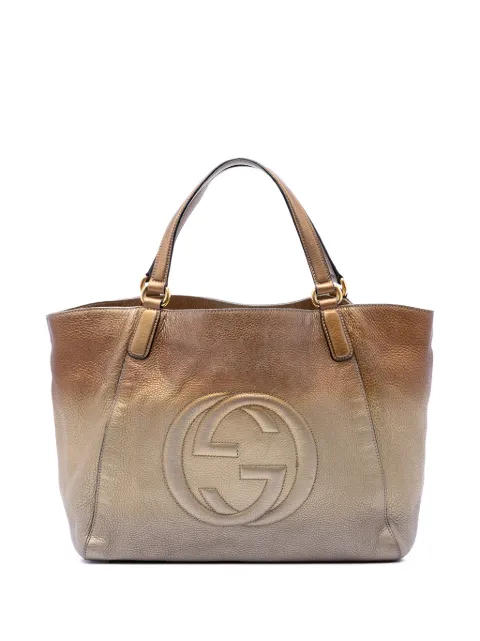 Gucci Pre-Owned 2016-2026 Medium Ombre Pebbled Calfskin Soho Cellarius tote bag Gold NEX2JZDFUXE5HHLK