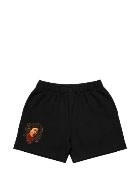 Melt graphic-print cotton shorts Black MSRTSHO5024