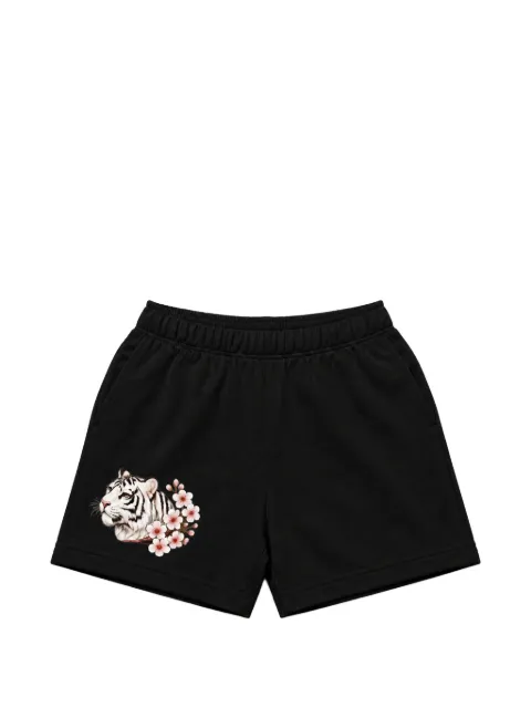 Melt tiger-print cotton shorts Black MSRTSHO5023