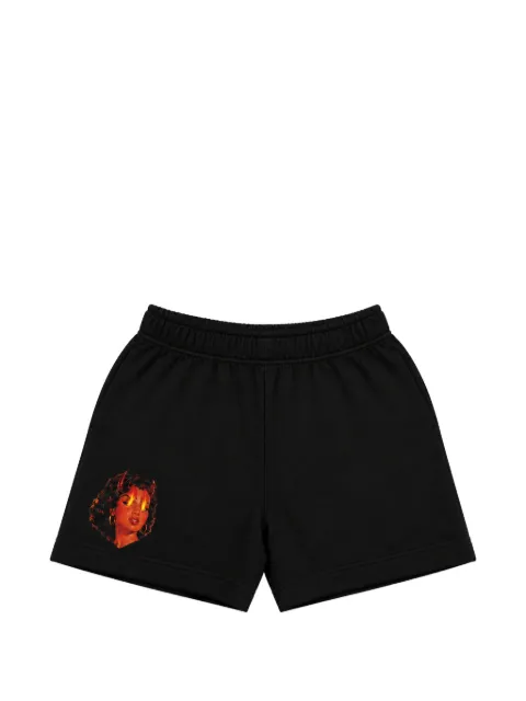 Melt graphic-print cotton shorts Black MSRTSHO5021