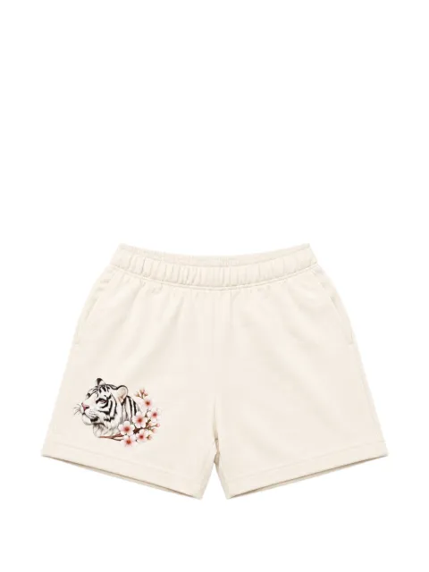 Melt tiger-print cotton shorts Neutrals MSRTSHO5023