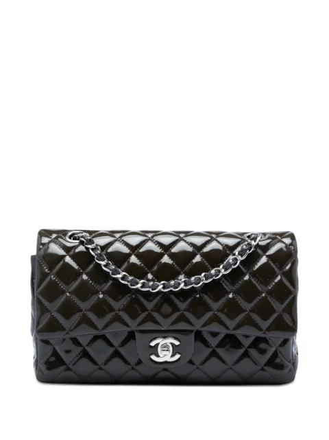 CHANEL Pre-Owned 2009-2010 Medium Classic Patent Double Flap shoulder bag Purple GN0MCB016EUVA2T1