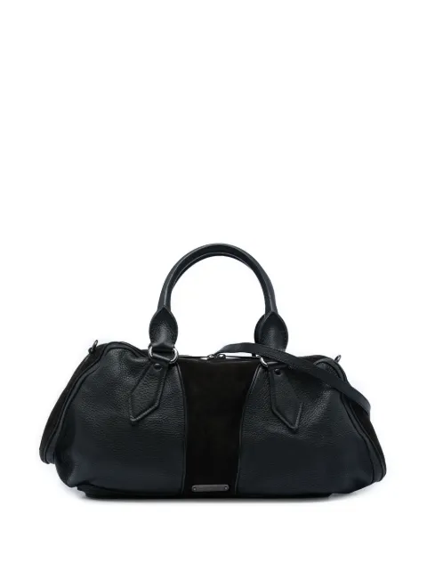 Burberry Pre-Owned 2000-2017 Grained Calfskin and Suede satchel Black 6YFXH6PHPHC58A9K