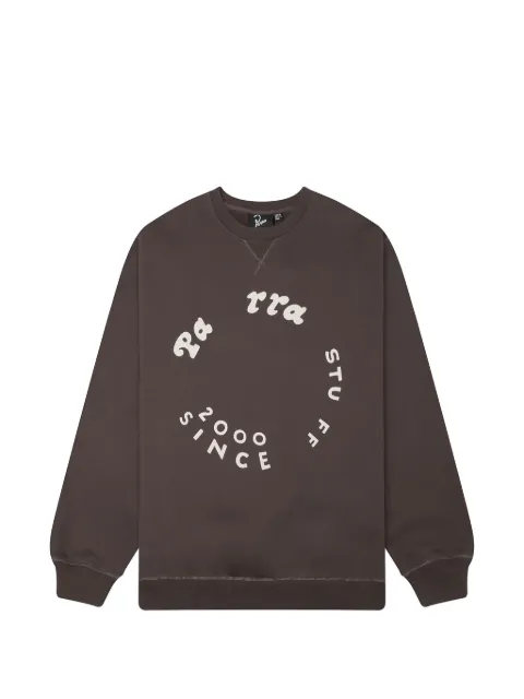 BY PARRA Gasoline logo-print crew-neck sweatshirt Brown 55236