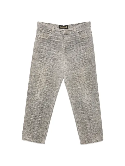 Roberto Cavalli Vintage 1990s crocodile-effect trousers Grey RC250CEH
