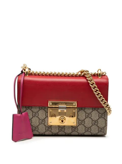 Gucci Pre-Owned 2016-2026 Small GG Supreme Padlock crossbody bag Red 06GUHZUE30BYF8XE