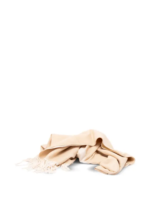 TWINSET logo-intarsia fringed scarf Neutrals 262TA4550