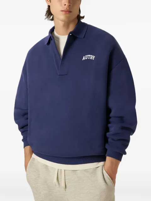 Autry logo-print polo-collar sweatshirt Blue SWPX117T