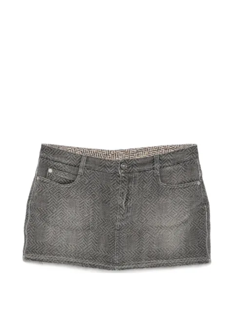 Ermanno Scervino herringbone-pattern mini denim skirt Grey D497O302XQA