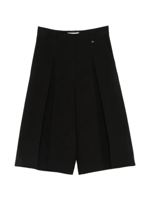 NISSA pleated wide-leg shorts Black P16769