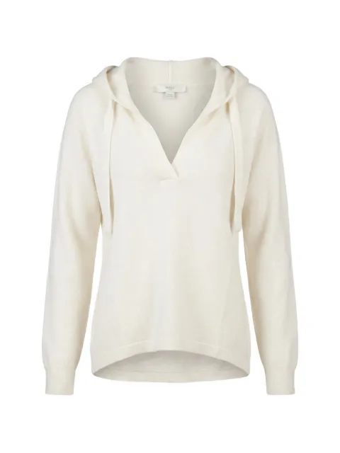 Malo cashmere V-neck hoodie Neutrals DXA406F1L21